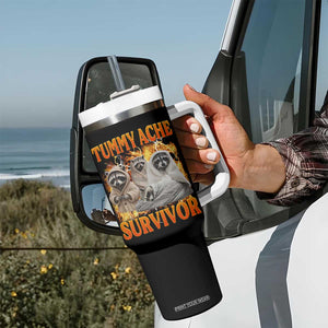 Tummy Ache Survivor Raccoon Meme Tumbler With Handle TS10 Print Your Wear