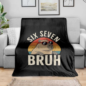 Six Seven Bruh 67 Meme Funny Capybara Throw Blanket TS10 Print Your Wear