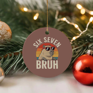 Six Seven Bruh 67 Meme Funny Capybara Ceramic Ornament TS10 1pc Mocha Print Your Wear