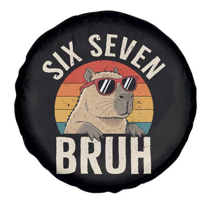 Six Seven Bruh 67 Meme Funny Capybara Spare Tire Cover TS10 Print Your Wear
