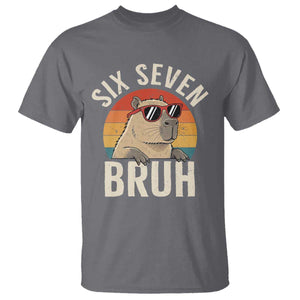 Six Seven Bruh 67 Meme Funny Capybara T Shirt TS10 Charcoal Print Your Wear