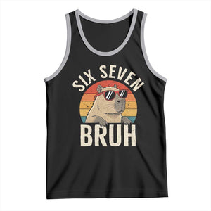 Six Seven Bruh 67 Meme Funny Capybara Tank Top TS10 Black Athletic Heather Print Your Wear