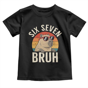 Six Seven Bruh 67 Meme Funny Capybara Toddler T Shirt TS10 Black Print Your Wear