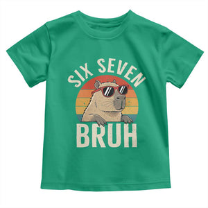 Six Seven Bruh 67 Meme Funny Capybara Toddler T Shirt TS10 Irish Green Print Your Wear