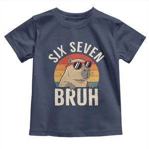 Six Seven Bruh 67 Meme Funny Capybara Toddler T Shirt TS10 Navy Print Your Wear