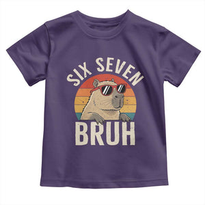 Six Seven Bruh 67 Meme Funny Capybara Toddler T Shirt TS10 Purple Print Your Wear
