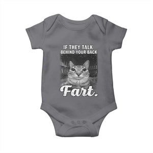 If They Talk Behind Your Back Fart Baby Onesie Cat Meme Funny Oddly Specific TS10 Charcoal Print Your Wear