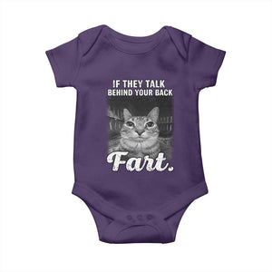 If They Talk Behind Your Back Fart Baby Onesie Cat Meme Funny Oddly Specific TS10 Purple Print Your Wear
