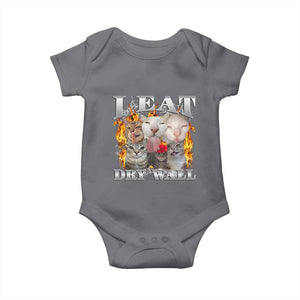 Funny Cat Meme Bootleg Graphic Baby Onesie I Eat Drywall Funny Weird Cursed Internet Memes TS10 Charcoal Print Your Wear