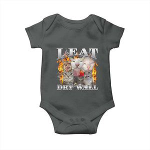 Funny Cat Meme Bootleg Graphic Baby Onesie I Eat Drywall Funny Weird Cursed Internet Memes TS10 Dark Heather Print Your Wear