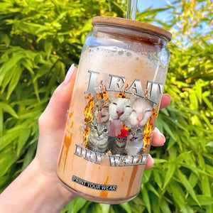 Funny Cat Meme Bootleg Graphic Glass Can I Eat Drywall Funny Weird Cursed Internet Memes TS10 Black Print Your Wear