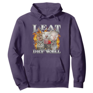 Funny Cat Meme Bootleg Graphic Hoodie I Eat Drywall Funny Weird Cursed Internet Memes TS10 Purple Print Your Wear