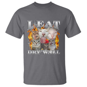 Funny Cat Meme Bootleg Graphic T Shirt I Eat Drywall Funny Weird Cursed Internet Memes TS10 Charcoal Print Your Wear