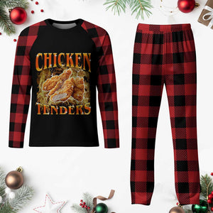 Funny Chicken Tenders Plaid Pajama Set Funny Foodie Vintage 90s Bootleg Rap TS10 Buffalo Plaid Print Your Wear
