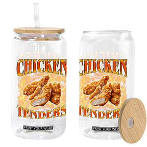 Funny Chicken Tenders Glass Can Funny Foodie Vintage 90s Bootleg Rap TS10 Print Your Wear