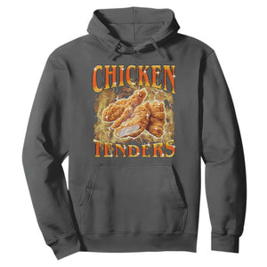 Funny Chicken Tenders Hoodie Funny Foodie Vintage 90s Bootleg Rap TS10 Dark Heather Print Your Wear