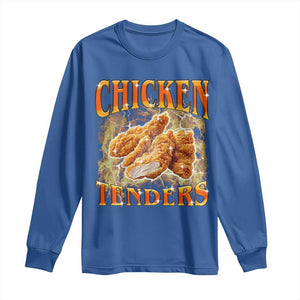 Funny Chicken Tenders Long Sleeve Shirt Funny Foodie Vintage 90s Bootleg Rap TS10 Royal Blue Print Your Wear