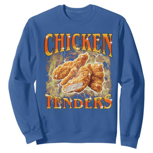 Funny Chicken Tenders Sweatshirt Funny Foodie Vintage 90s Bootleg Rap TS10 Royal Blue Print Your Wear