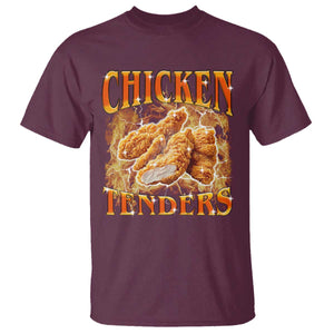 Funny Chicken Tenders T Shirt Funny Foodie Vintage 90s Bootleg Rap TS10 Maroon Print Your Wear
