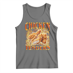 Funny Chicken Tenders Tank Top Funny Foodie Vintage 90s Bootleg Rap TS10 Black Heather Print Your Wear