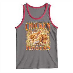 Funny Chicken Tenders Tank Top Funny Foodie Vintage 90s Bootleg Rap TS10 Deep Heather Red Print Your Wear