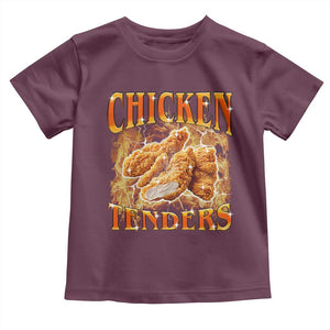 Funny Chicken Tenders Toddler T Shirt Funny Foodie Vintage 90s Bootleg Rap TS10 Maroon Print Your Wear