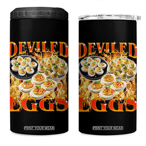Deviled Eggs 4 in 1 Can Cooler Tumbler Vintage 90s Thanksgiving Funny Foodie Bootleg Graphic TS10 One Size: 16 oz Black Print Your Wear
