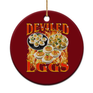 Deviled Eggs Ceramic Ornament Vintage 90s Thanksgiving Funny Foodie Bootleg Graphic TS10 1pc Red Print Your Wear