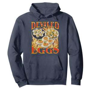 Deviled Eggs Hoodie Vintage 90s Thanksgiving Funny Foodie Bootleg Graphic TS10 Navy Print Your Wear