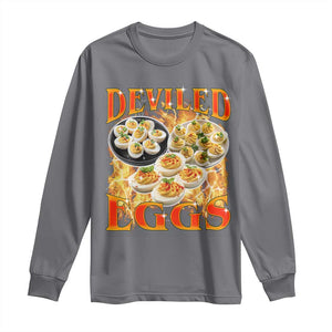 Deviled Eggs Long Sleeve Shirt Vintage 90s Thanksgiving Funny Foodie Bootleg Graphic TS10 Charcoal Print Your Wear