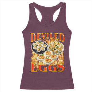 Deviled Eggs Racerback Tank Top Vintage 90s Thanksgiving Funny Foodie Bootleg Graphic TS10 Maroon Print Your Wear