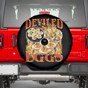 Deviled Eggs Spare Tire Cover Vintage 90s Thanksgiving Funny Foodie Bootleg Graphic TS10 Black Print Your Wear