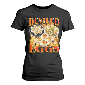 Deviled Eggs T Shirt For Women Vintage 90s Thanksgiving Funny Foodie Bootleg Graphic TS10 Black Print Your Wear