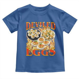Deviled Eggs Toddler T Shirt Vintage 90s Thanksgiving Funny Foodie Bootleg Graphic TS10 Royal Blue Print Your Wear