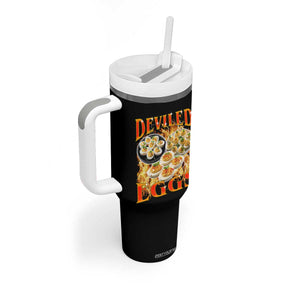 Deviled Eggs Tumbler With Handle Vintage 90s Thanksgiving Funny Foodie Bootleg Graphic TS10 Print Your Wear