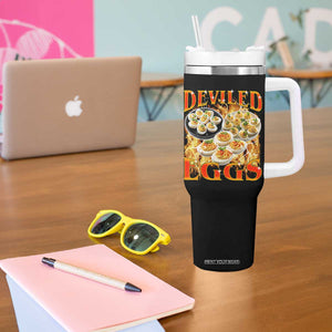 Deviled Eggs Tumbler With Handle Vintage 90s Thanksgiving Funny Foodie Bootleg Graphic TS10 Print Your Wear