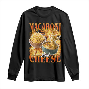 Macaroni And Cheese Meme Long Sleeve Shirt Vintage 90s Style Funny Foodie Bootleg Graphic TS10 Black Print Your Wear