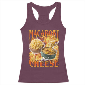 Macaroni And Cheese Meme Racerback Tank Top Vintage 90s Style Funny Foodie Bootleg Graphic TS10 Maroon Print Your Wear