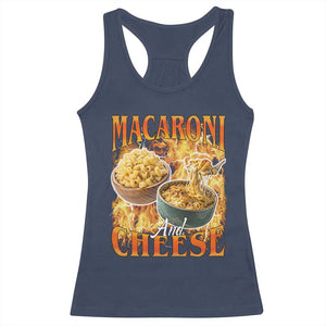 Macaroni And Cheese Meme Racerback Tank Top Vintage 90s Style Funny Foodie Bootleg Graphic TS10 Navy Print Your Wear