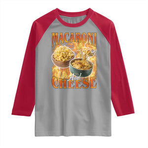 Macaroni And Cheese Meme Raglan Shirt Vintage 90s Style Funny Foodie Bootleg Graphic TS10 Sport Gray Red Print Your Wear