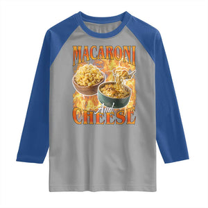 Macaroni And Cheese Meme Raglan Shirt Vintage 90s Style Funny Foodie Bootleg Graphic TS10 Sport Gray Royal Print Your Wear
