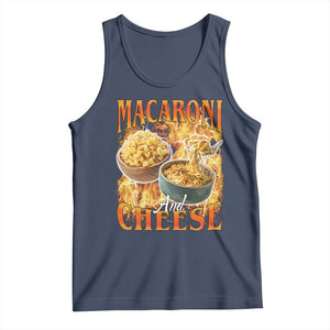 Macaroni And Cheese Meme Tank Top Vintage 90s Style Funny Foodie Bootleg Graphic TS10 Navy Print Your Wear
