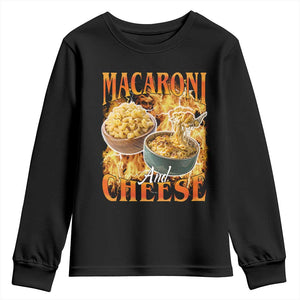 Macaroni And Cheese Meme Youth Sweatshirt Vintage 90s Style Funny Foodie Bootleg Graphic TS10 Black Print Your Wear