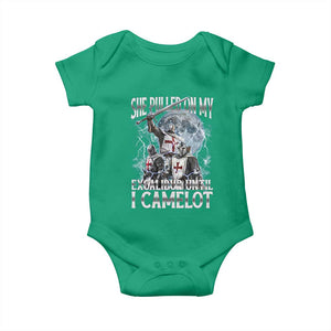 Funny Offensive Knight Meme Baby Onesie She Pulled On My Excalibur Bootleg TS10 Irish Green Print Your Wear