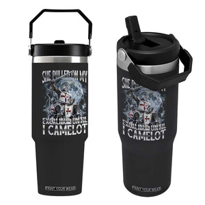 Funny Offensive Knight Meme Flip Straw Tumbler She Pulled On My Excalibur Bootleg TS10 One Size: 30 oz Black Print Your Wear
