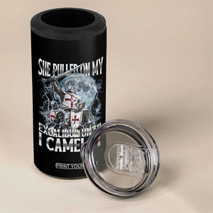 Funny Offensive Knight Meme 4 in 1 Can Cooler Tumbler She Pulled On My Excalibur Bootleg TS10 Print Your Wear