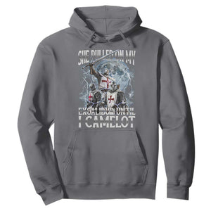 Funny Offensive Knight Meme Hoodie She Pulled On My Excalibur Bootleg TS10 Charcoal Print Your Wear