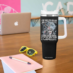 Funny Offensive Knight Meme Tumbler With Handle She Pulled On My Excalibur Bootleg TS10 Print Your Wear