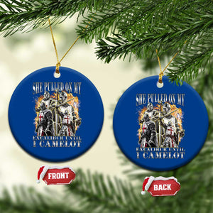 Funny Knight Meme Ceramic Ornament She Pulled On My Excalibur Offensive Medieval Warrior Bootleg TS10 1pc Blue Print Your Wear