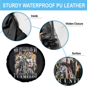 Funny Knight Meme Spare Tire Cover She Pulled On My Excalibur Offensive Medieval Warrior Bootleg TS10 Print Your Wear